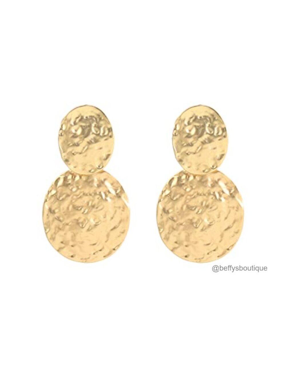 Matte Gold Clip-On Drop Earrings for Women Statement Dangle